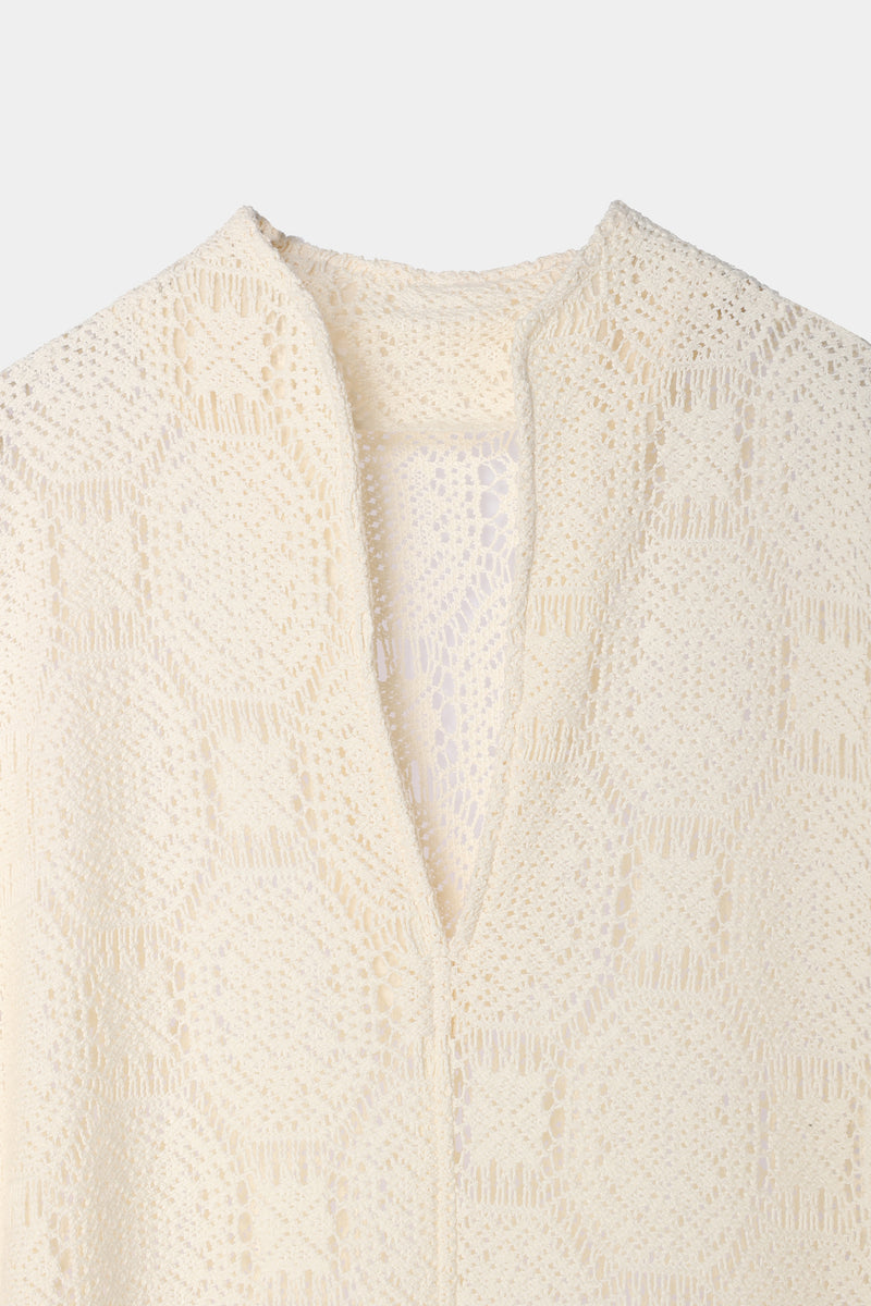 当店だけの限定モデル louren raschel lace Vneck pullover ロング