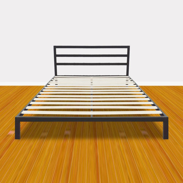 simple basic iron bed square full size bedroom furniture black