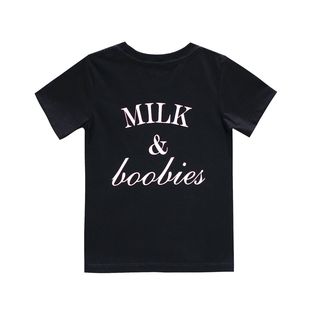 MILK AND BOOBIES BOYS SMALL PRINT TEE