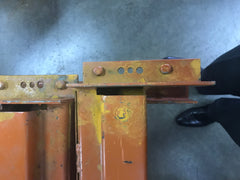 Rusty pallet rack beams