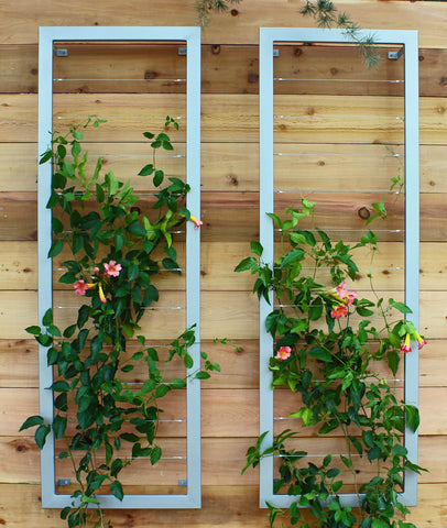 modern silver steel wall trellis vertical garden 