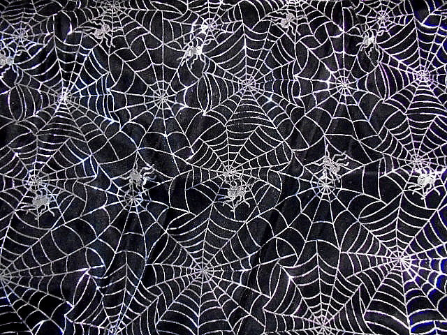 Cobweb - Halloween Jersey Foil Fabric 
