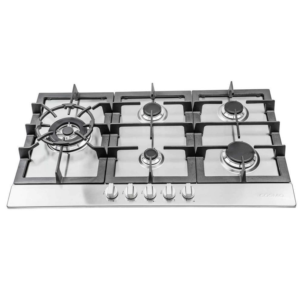 Cosmo 950sltx E 34 Gas Cooktop 5 Burners Stainless Steel