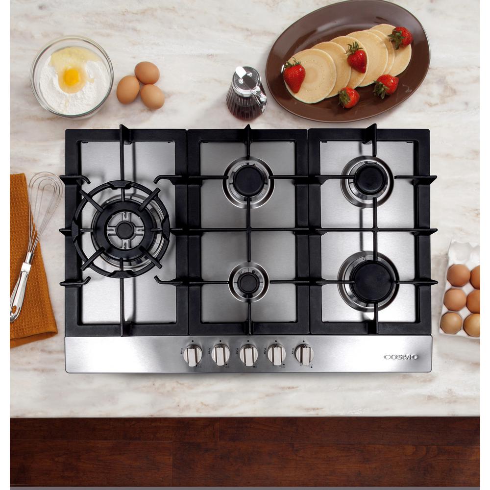 Cosmo 950sltx E 34 Gas Cooktop 5 Burners Stainless Steel