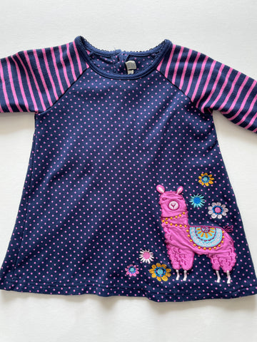 Pre-Loved Llama Applique Dress 12-18 months from Jojo Maman Bebe