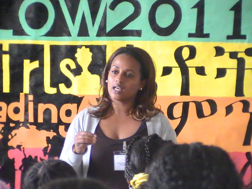 Bethlehem Alemu addressing Ethiopia's CAMP GLOW