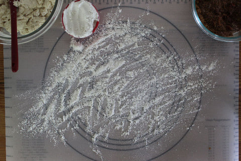Flour prepping the dough