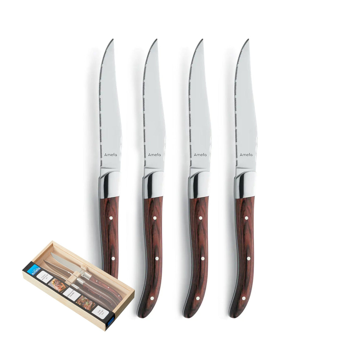 Amefa - Royal Steak 4 Knives Maroon – KookGigant
