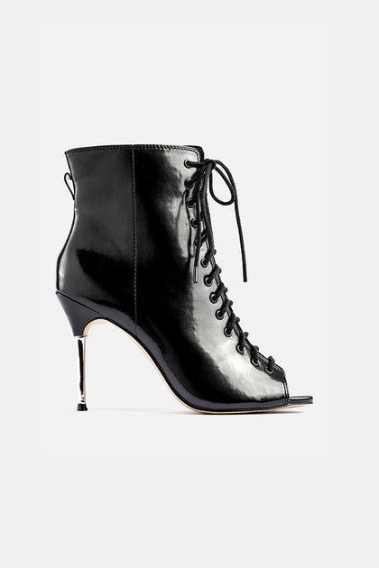 presley ankle boots in black faux suede