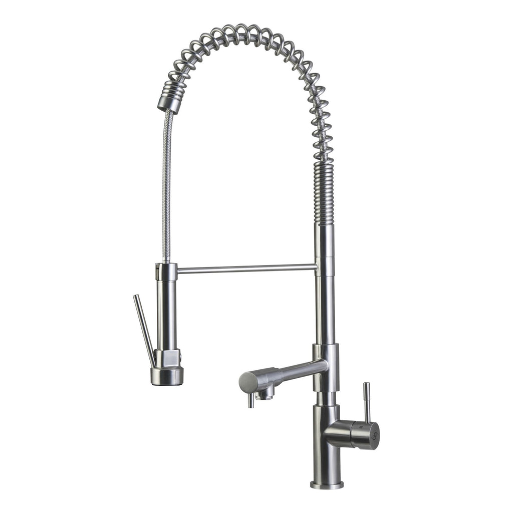 Dax Commercial Style Pull Down Kitchen Faucet With Double Spout