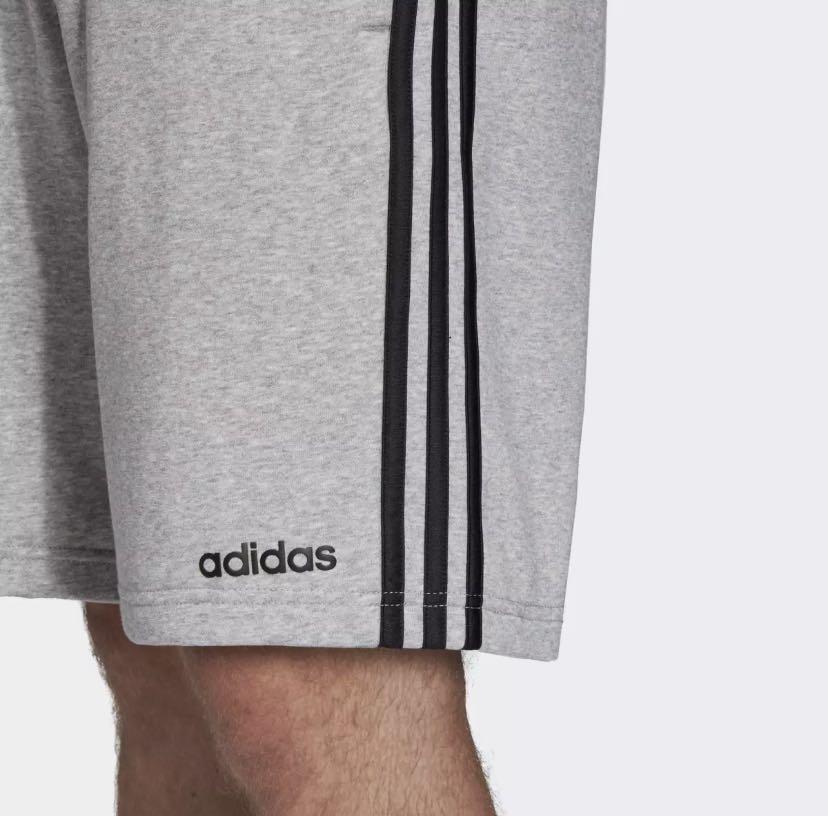 New Adidas Mens French Terry Shorts with Black Stripes – PremierSports