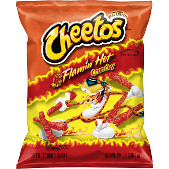 bag of flaming hot Cheetos 