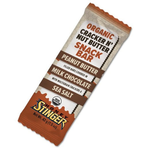 package of Stinger cracker and nut butter snack bar