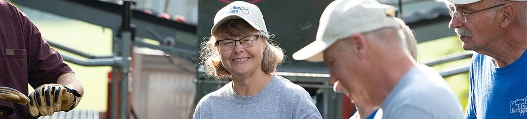 Woman smiling at construction site
