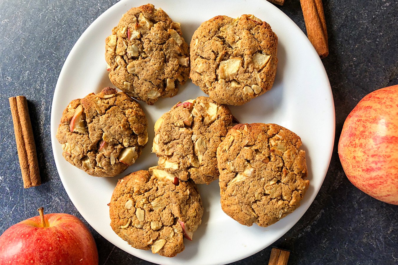 Apple Oatmeal Protein Cookies