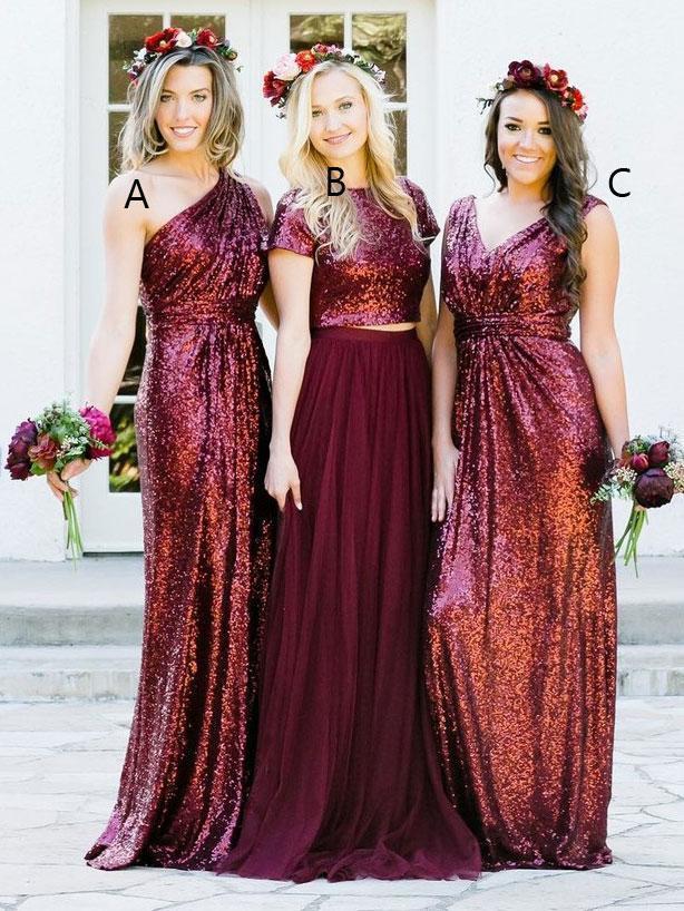 sparkly red bridesmaid dresses