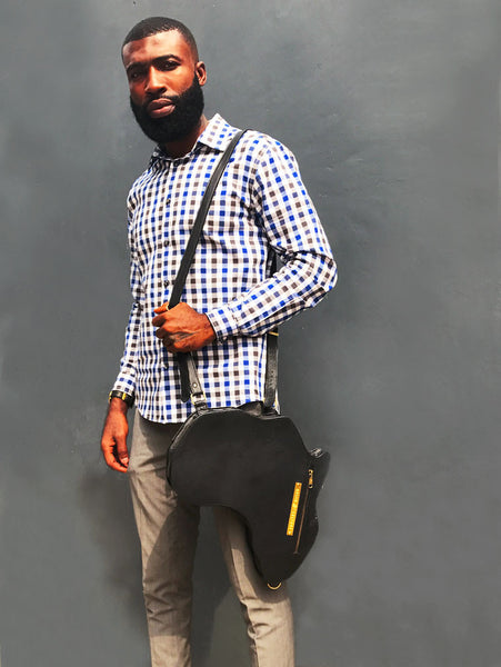Alkebulan Bag Black | Signature Africa shape leather satchel/backpack – SHOP | Orijin Culture
