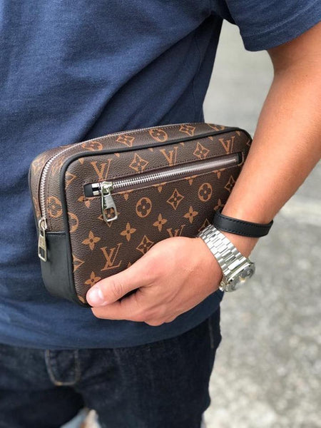 Louis Vuitton Monogram Macassar Kasai Clutch Black