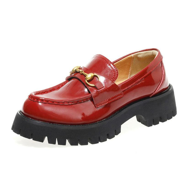 red platform mary jane shoes