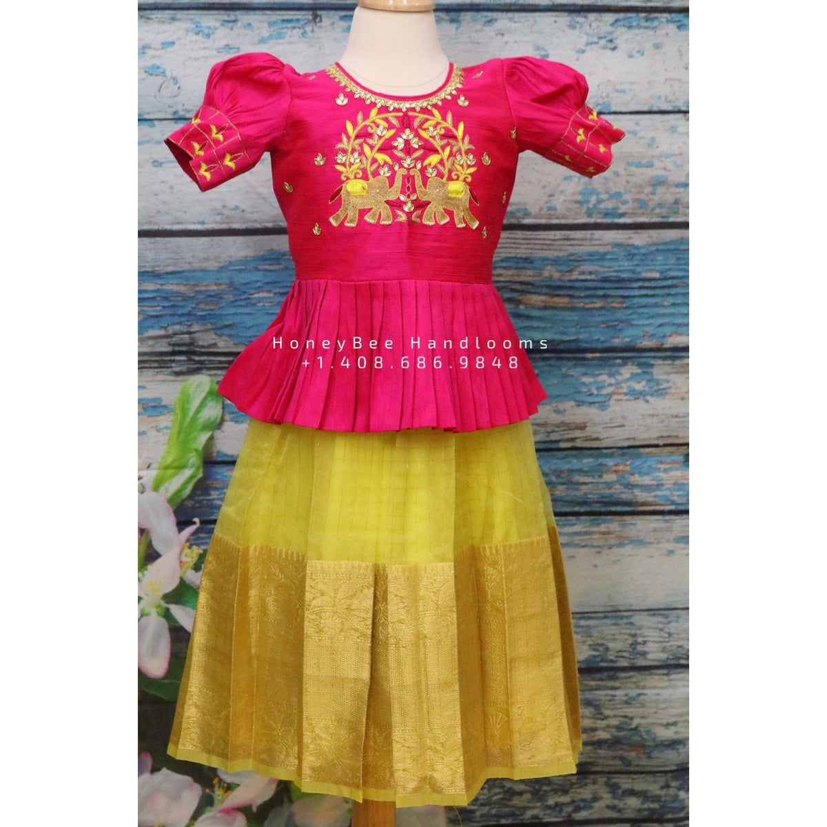 Organza Kids Pavada | kids Pattu Langa | Girl Pavada | Baby Girl ...