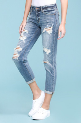 distressed boyfriend jeans