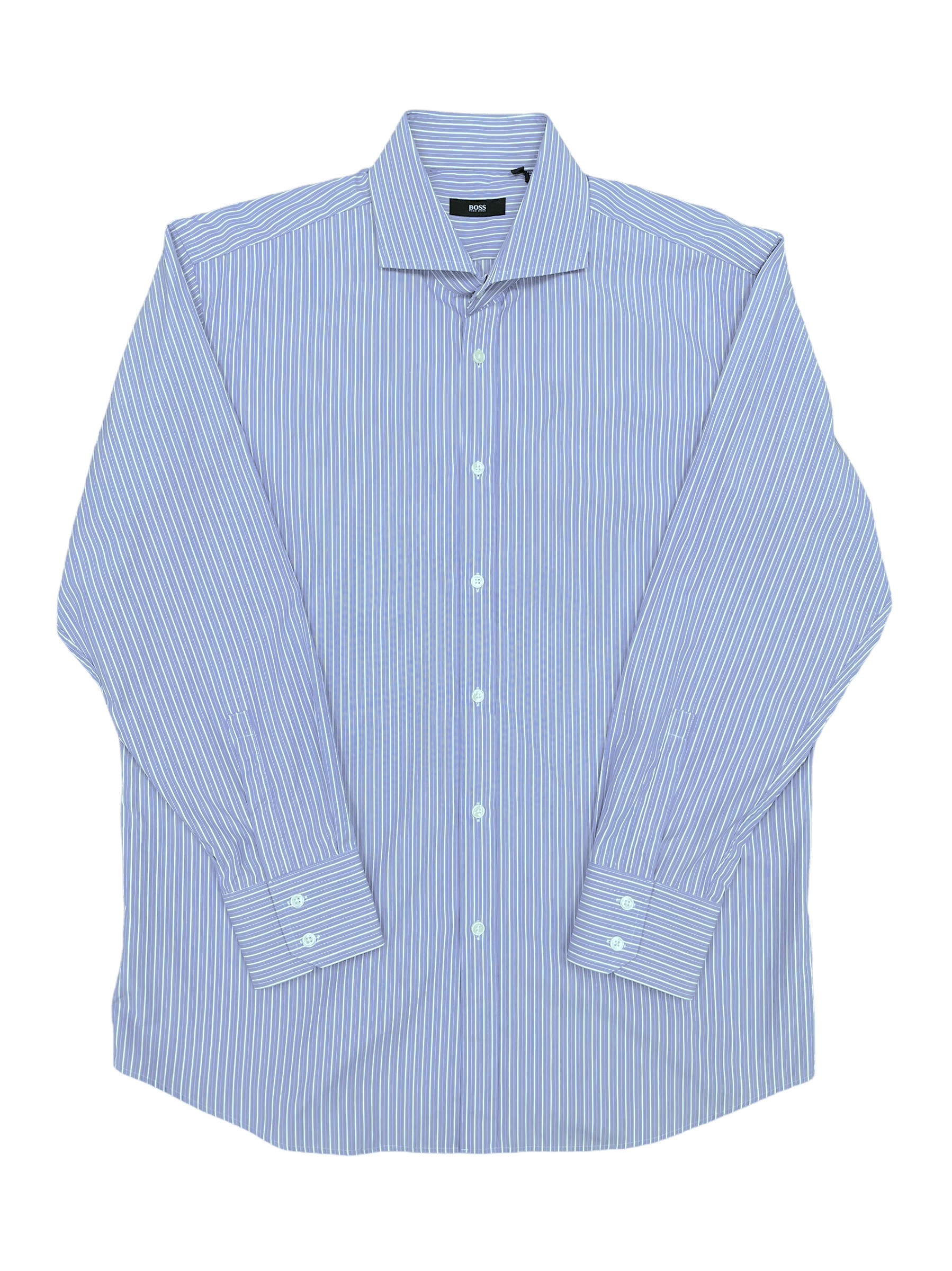 Hugo Boss Light Purple Stripe Long Sleeve Dress Shirt 17 Extra Large - XL