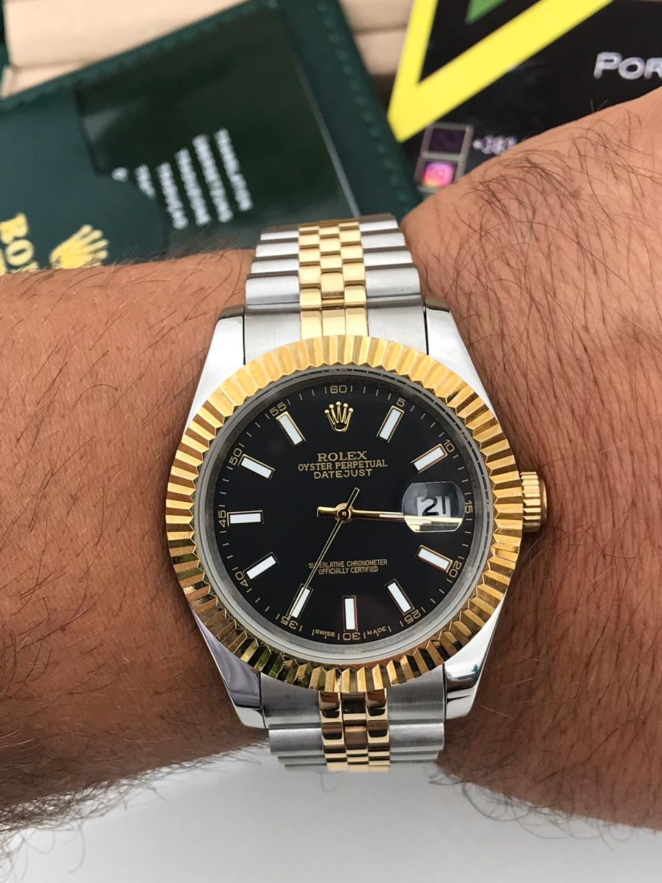 Rolex Datejust bicolor black dial