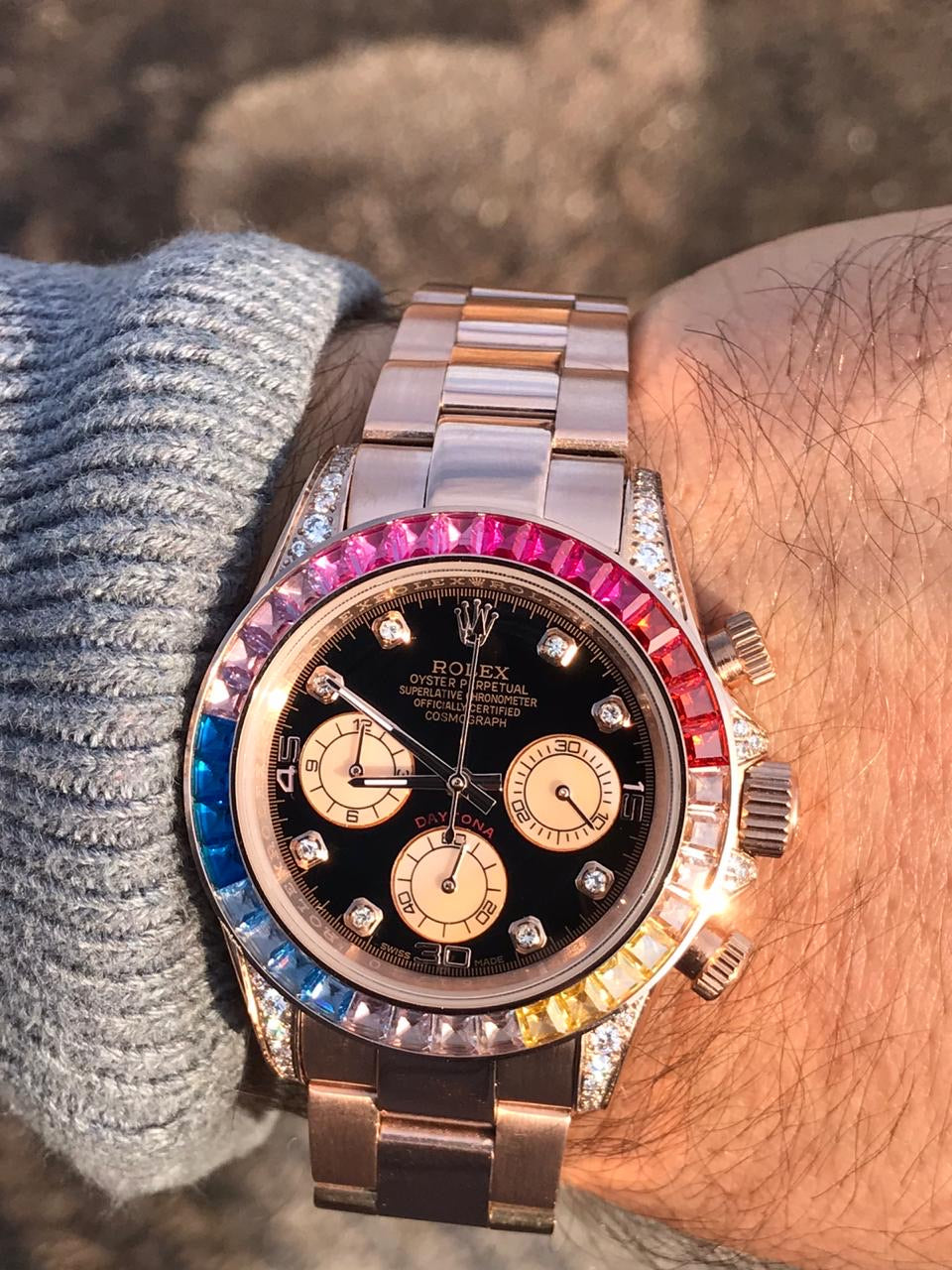 rolex rainbow iced out