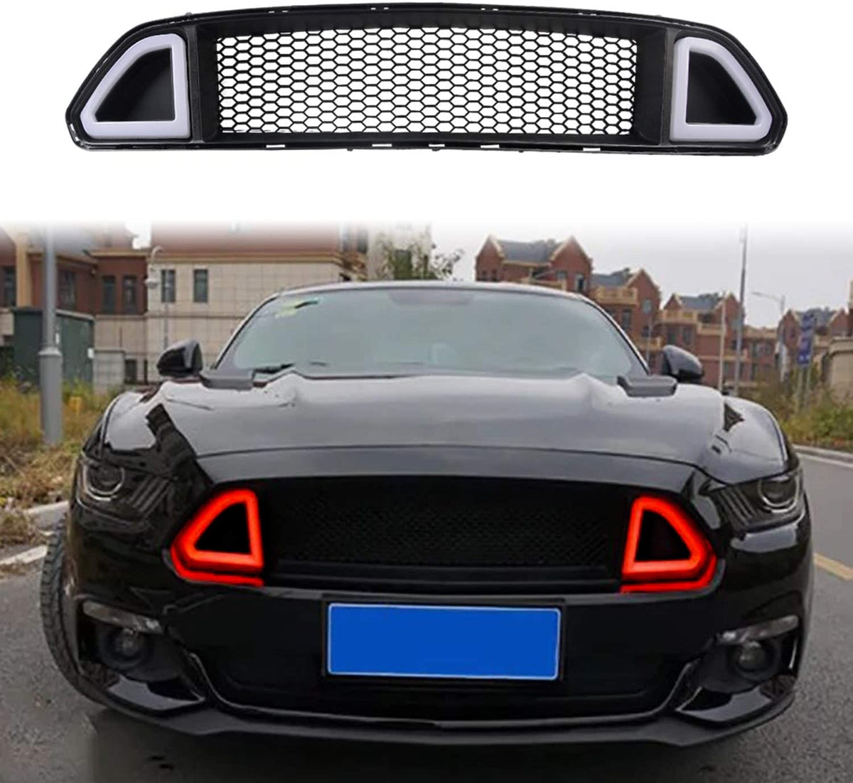 Front Bumper Mesh Grille Grid Grill for Ford Mustang 2015 2016 2017 Wi