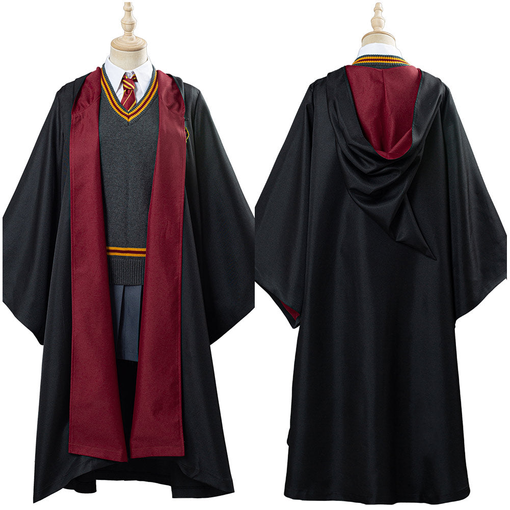 Harry Potter Hermione Granger Gryffindor Cosplay Costume Kid Adult Uniform cape