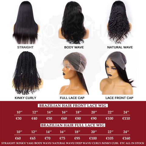Brazilian human hair lace wig price