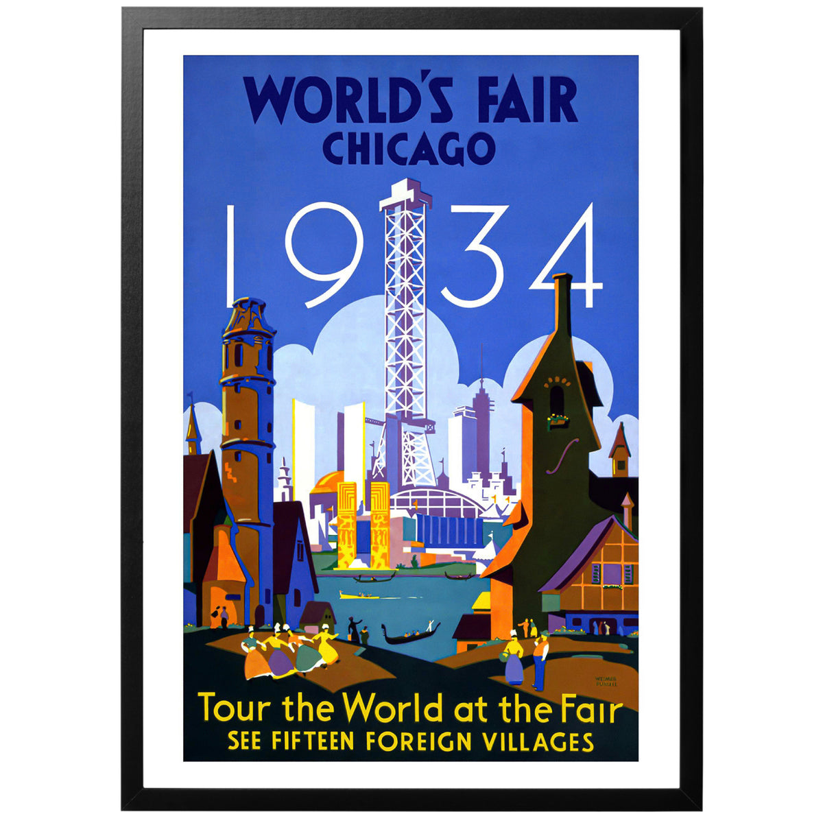 World's Fair Chicago 1934 Wings Of A Century Vintage Poster Print Transportation 