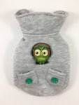 Yachtsman Heather Gray Shirt - Patch Add-on of Green DJ Owl on the Back. Heather Gray Shirt with Fleece Inside