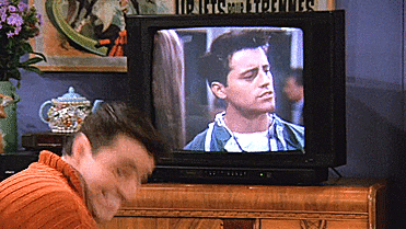 Joey Pointing at the TV Gif