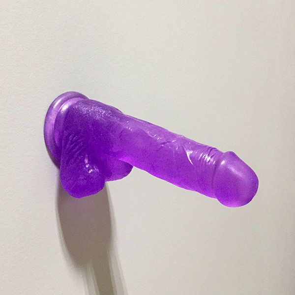 Pink B.O.B Purple Crystal Suction Cup Dildo