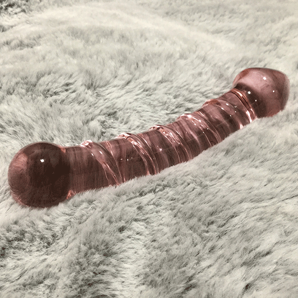 Curved Glass Dildo for Women Pink