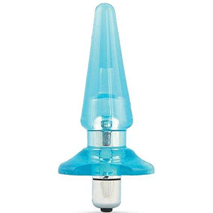 Light blue vibrating butt plug