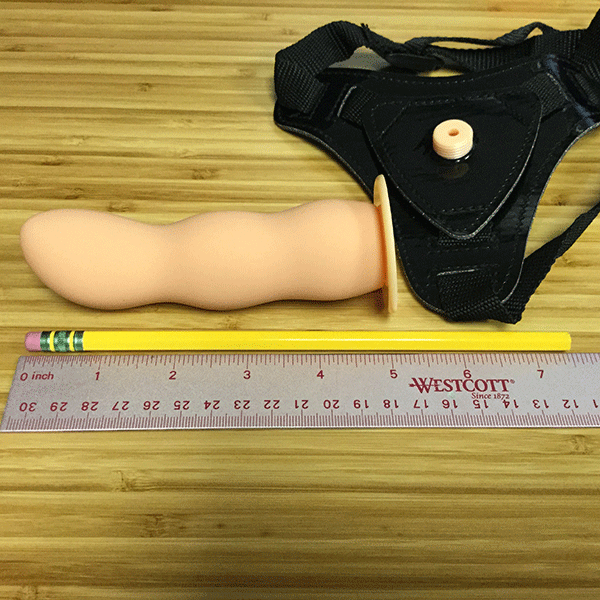 pink bob curved silicone strap on dildo measurements