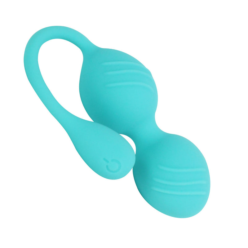 Teal silicone vibrating kegel ball set