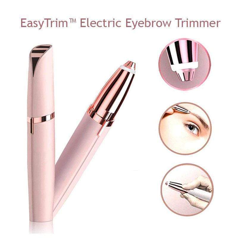 trimming eyebrows with electric trimmer