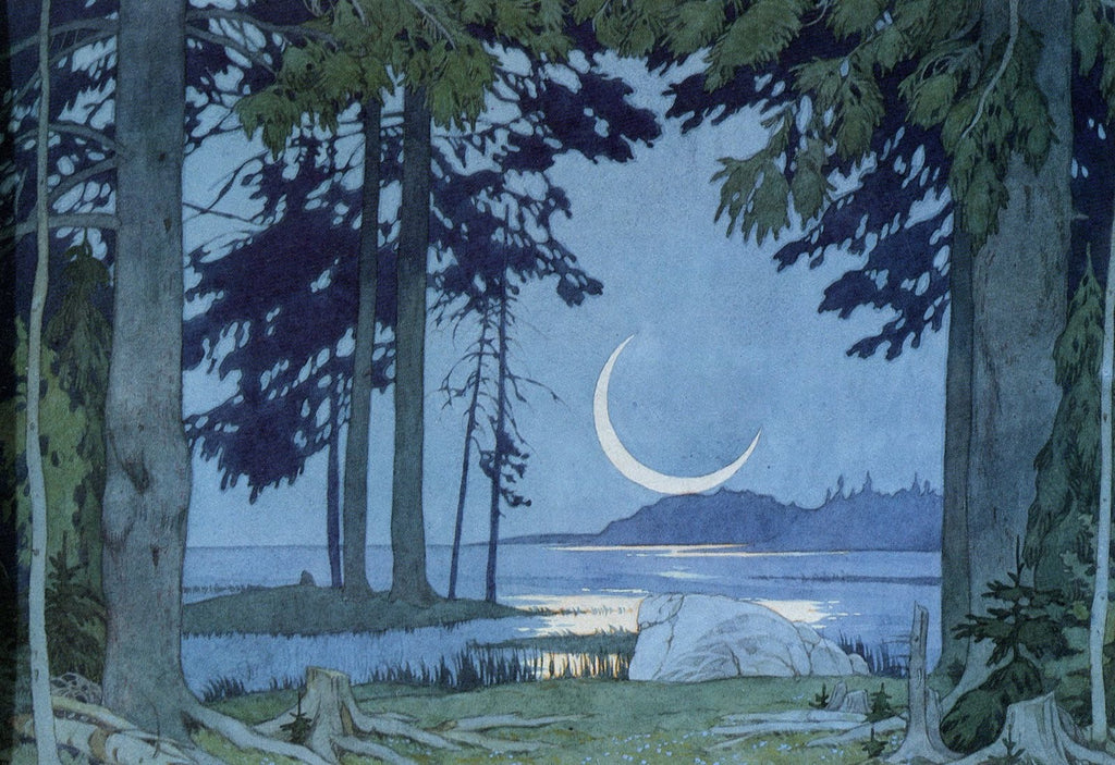moonscape russian Ivan Bilibin Dark Forest Folklore