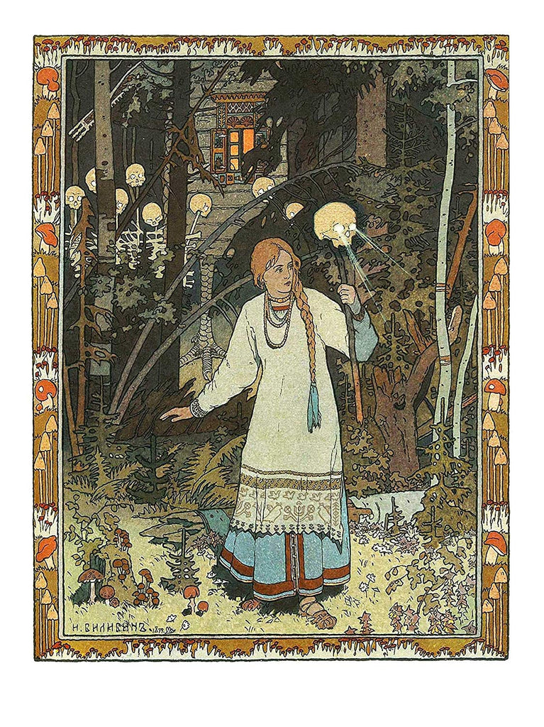 russian dark folk art print Ivan Bilibin Dark Forest Folklore