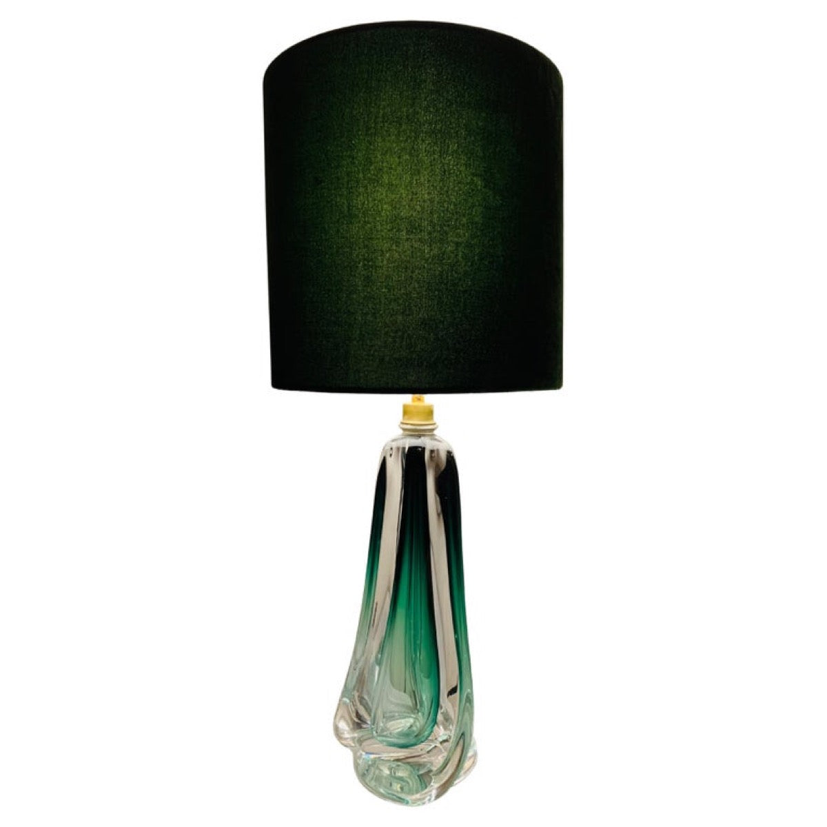 clear green glass table lamp