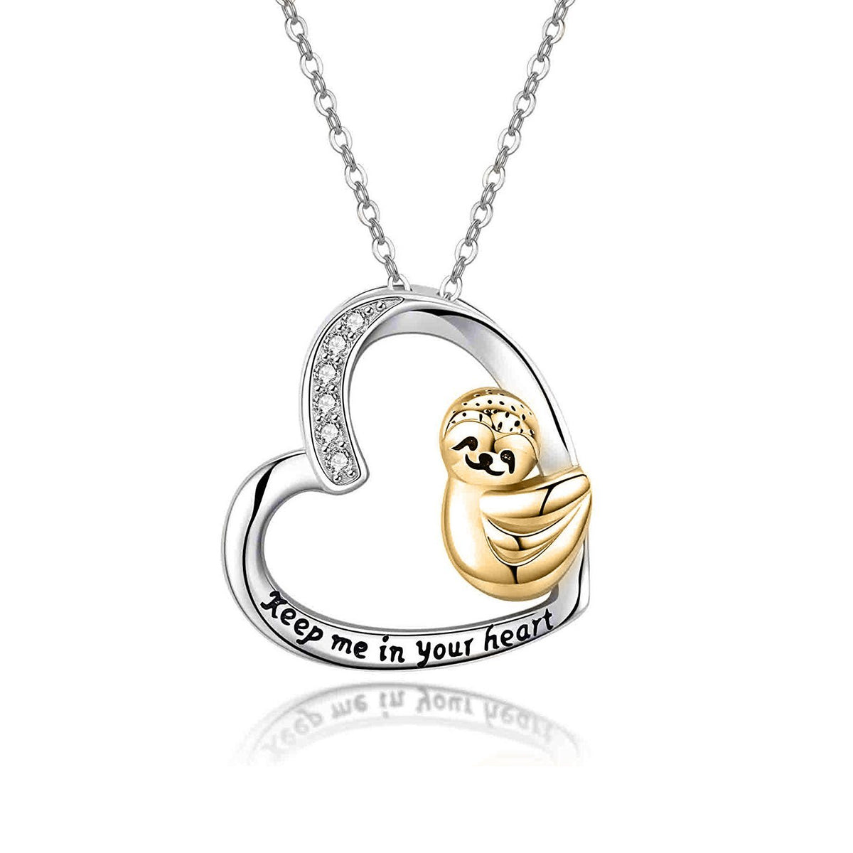 925 Sterling Silver Cute Animal Sloth Heart Earrings Bracelet Ring Pendant Necklace Gift for Women Teen Girls