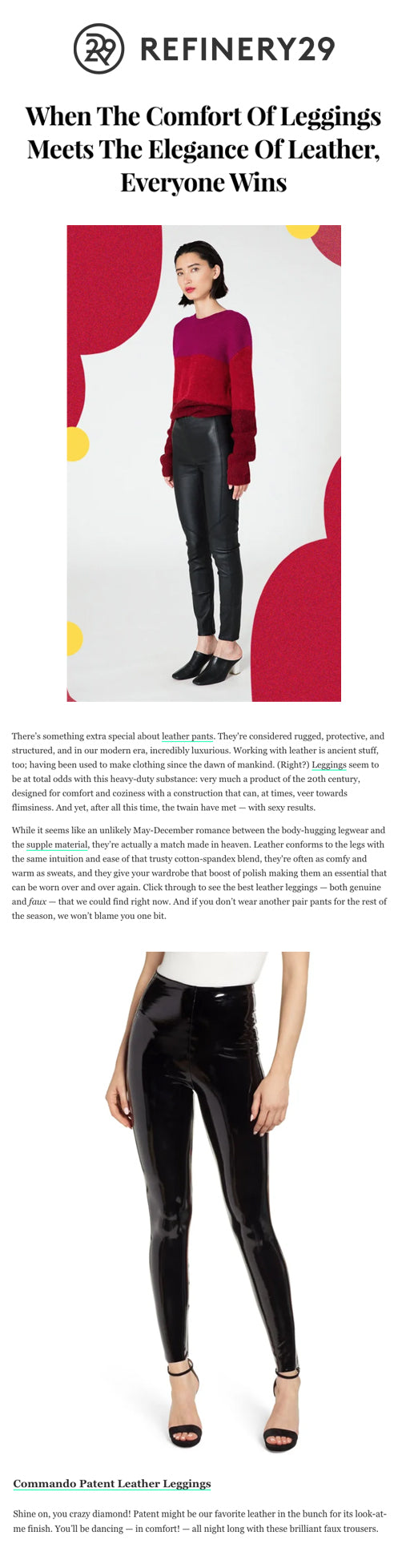 Patent Leather Leggings on Refinery29