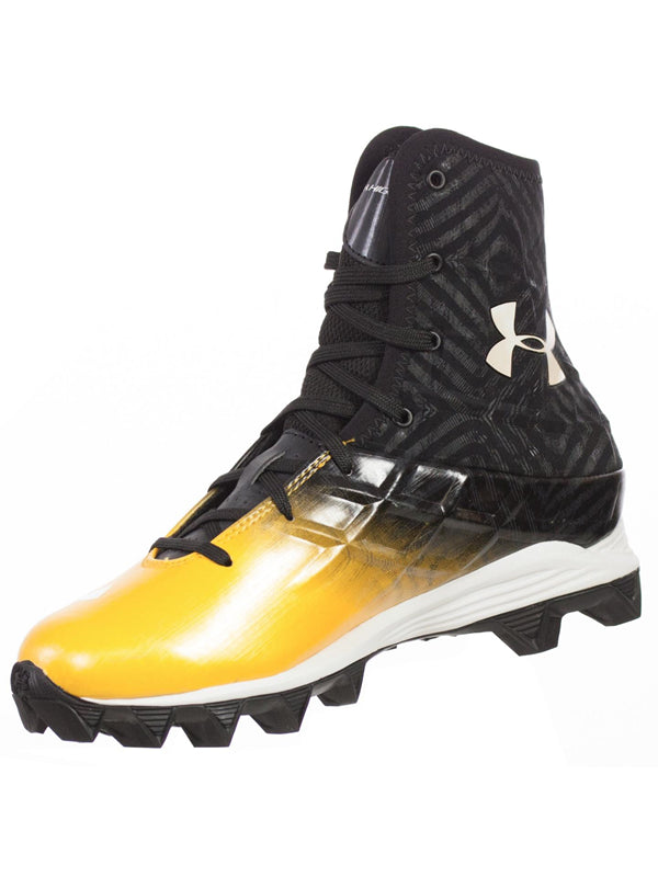 gold and black youth football cleats