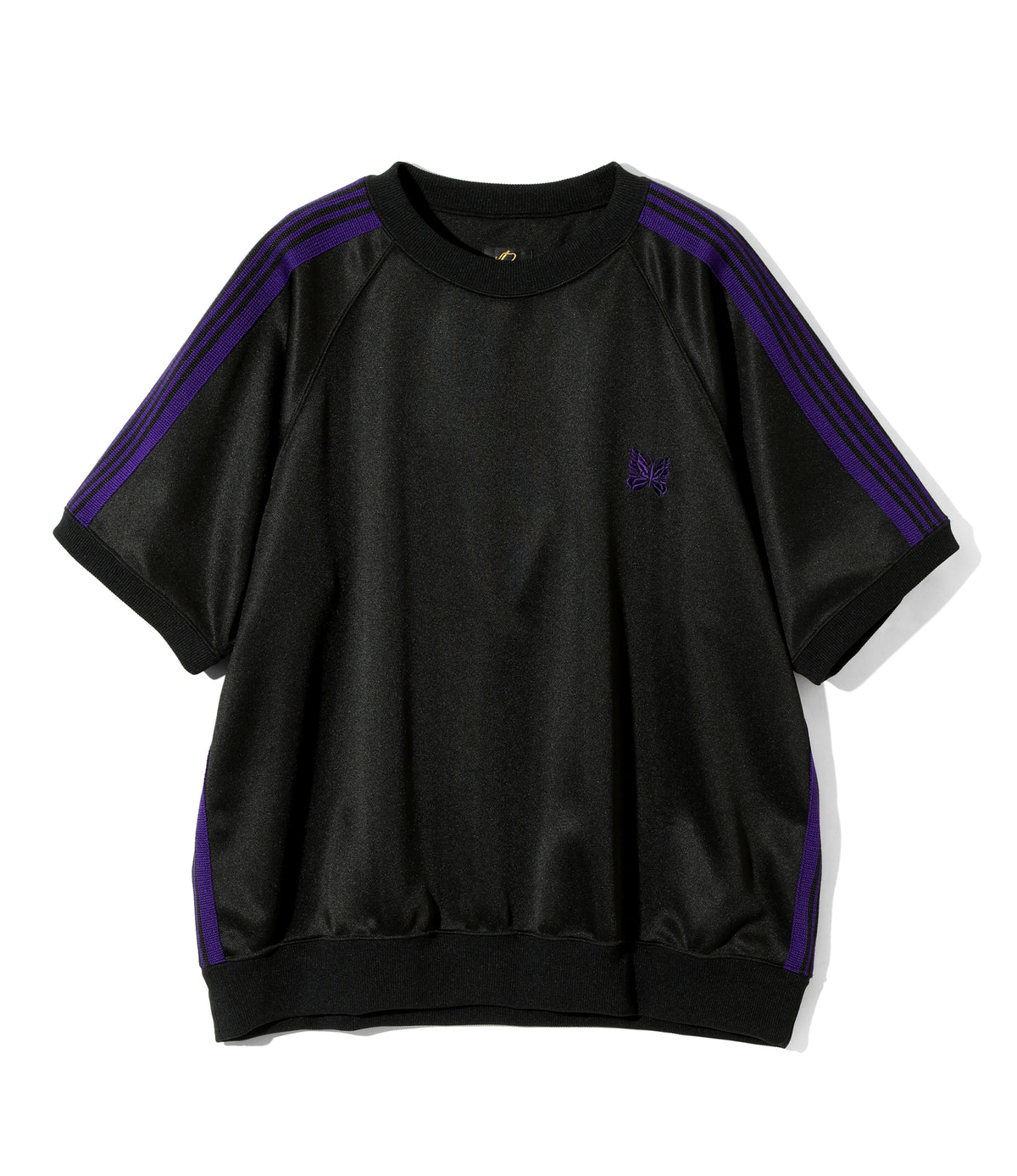 S/S Track Crew Neck Shirt - Black - Poly Smooth | Nepenthes New