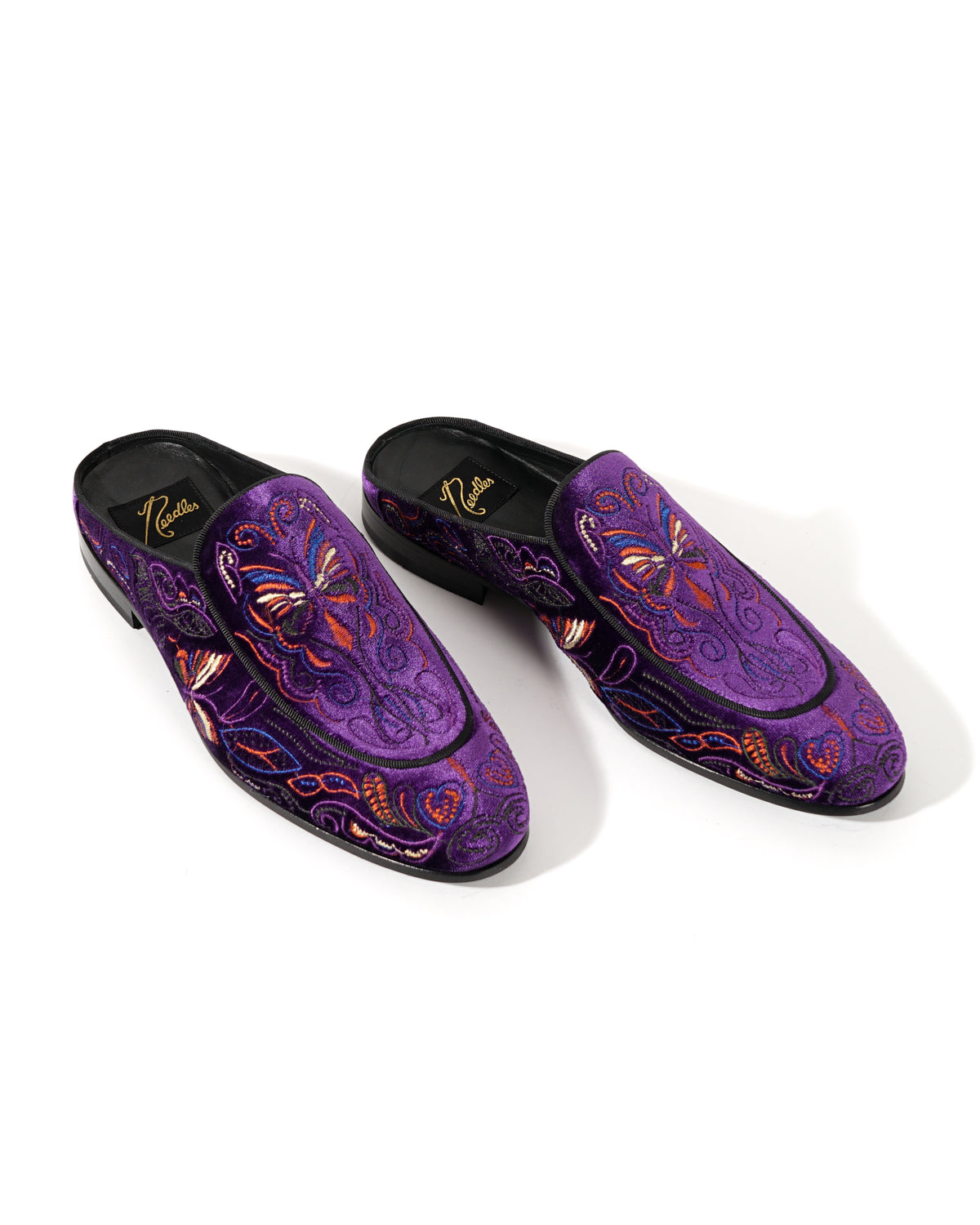 Velvet Mule Papillon Embroidery - Purple