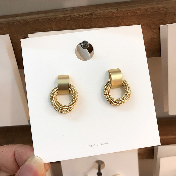 Metal Ring Tassel Earrings