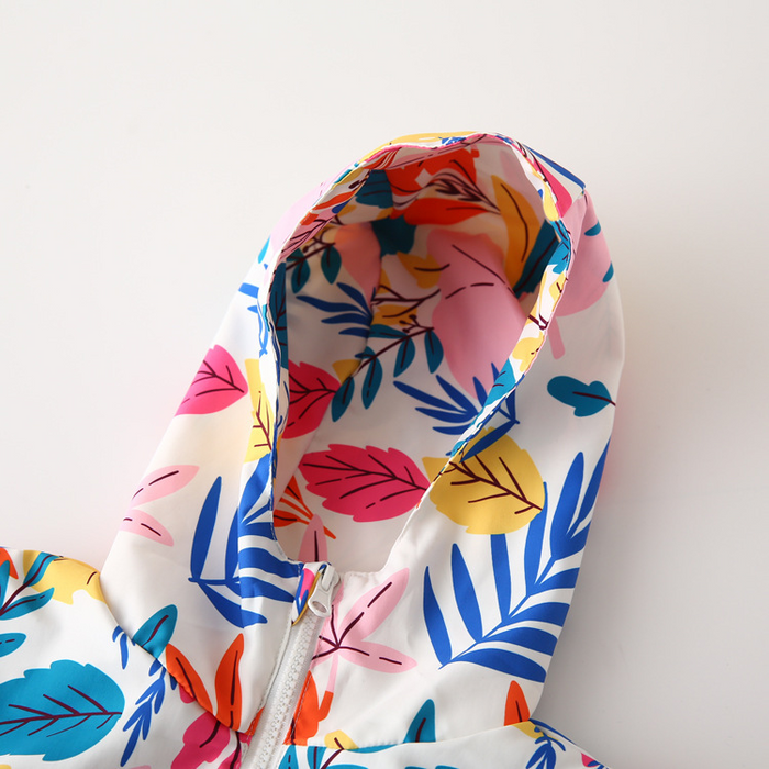 Tropical Leaf Hooded Jacket